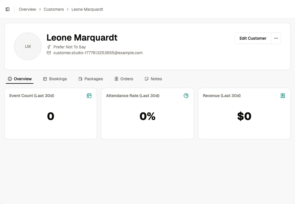 Open the customer detail page screenshot