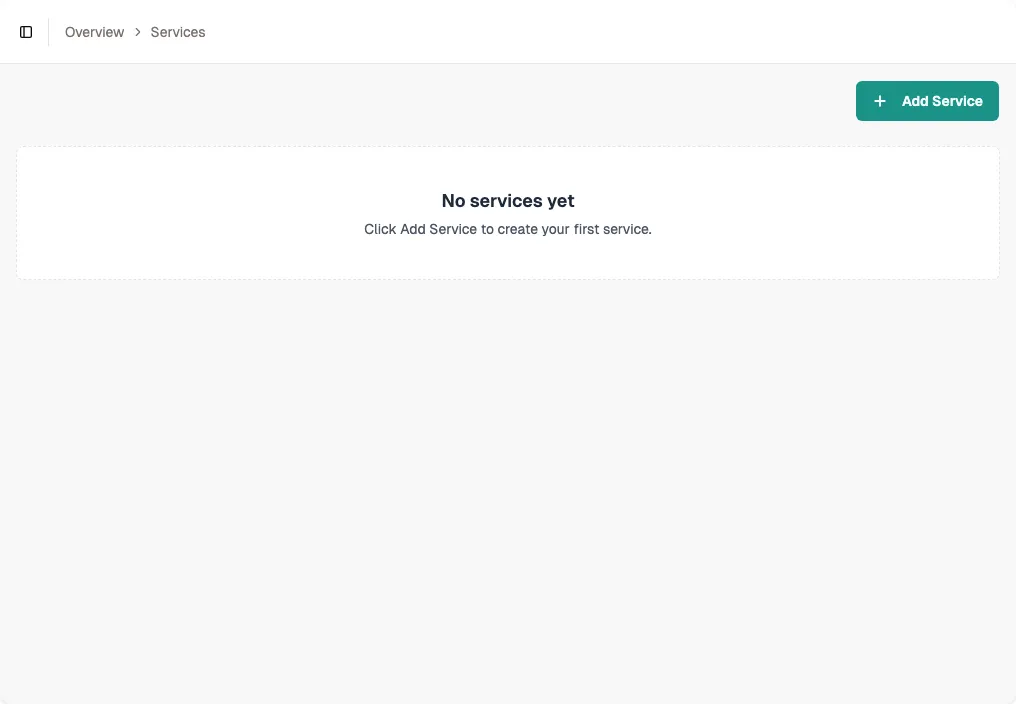 Open the Services page screenshot