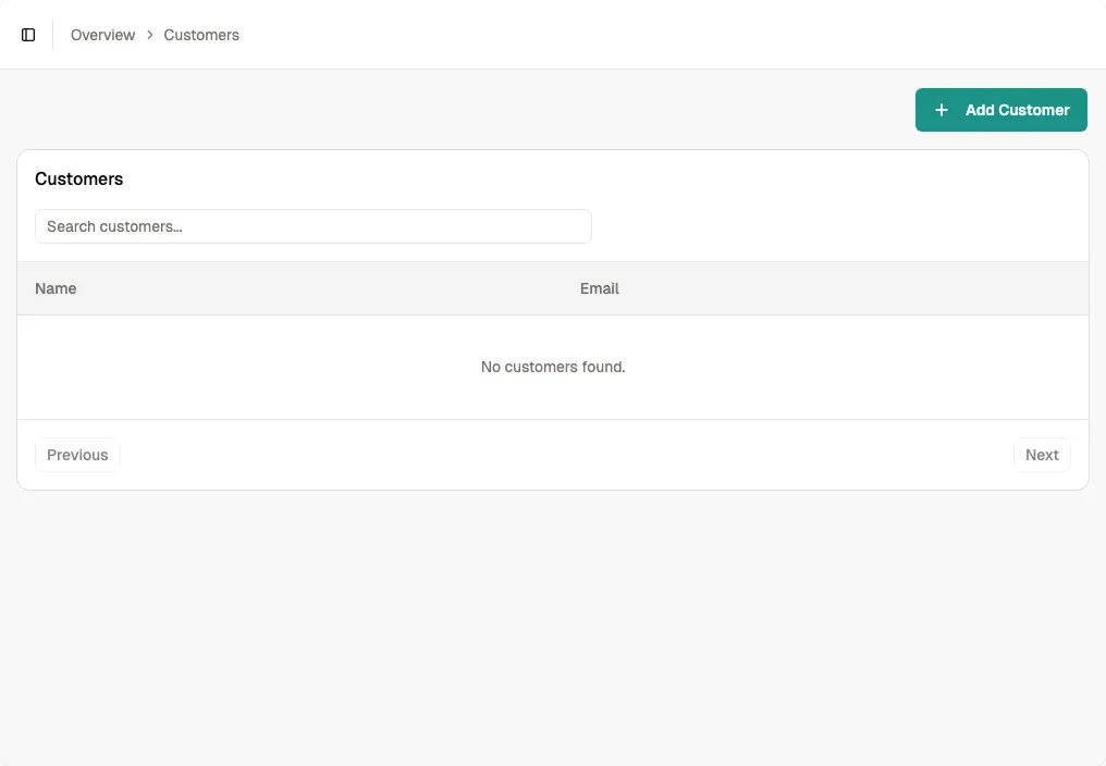 Open the Customers page screenshot